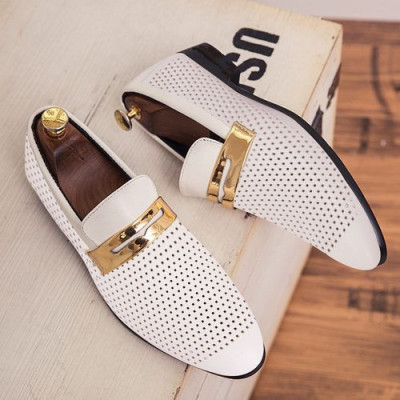 Fashion Men's Casual Oxfords Hollow Out Leather Loafers Breathable Shoes Wedding White Profile Picture